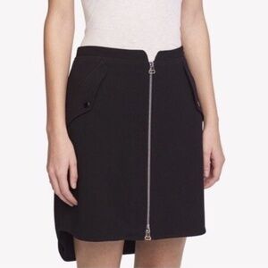 Rag & Bone Maverick Zipper Front Mini Skirt Pockets Black Size 4